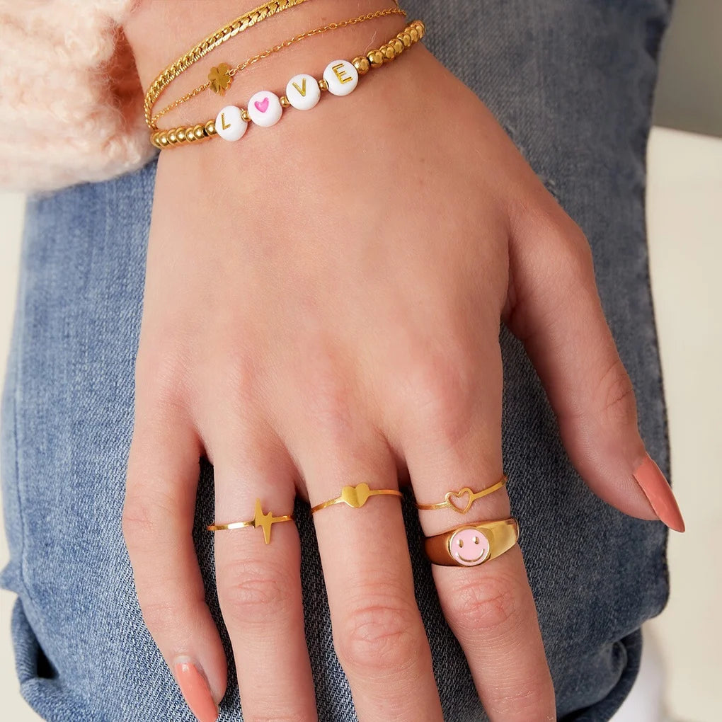 Bliksemschicht ring goud