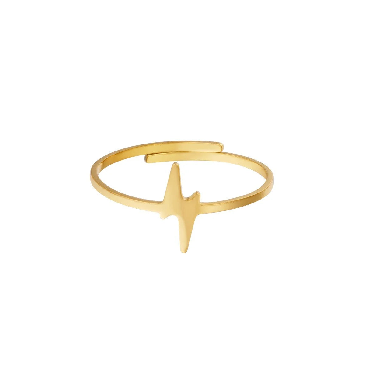 Bliksemschicht ring goud