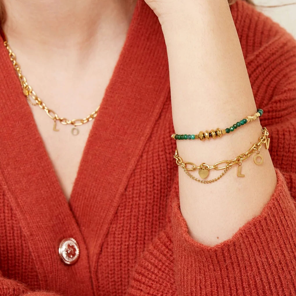 Chunky love armband zilver