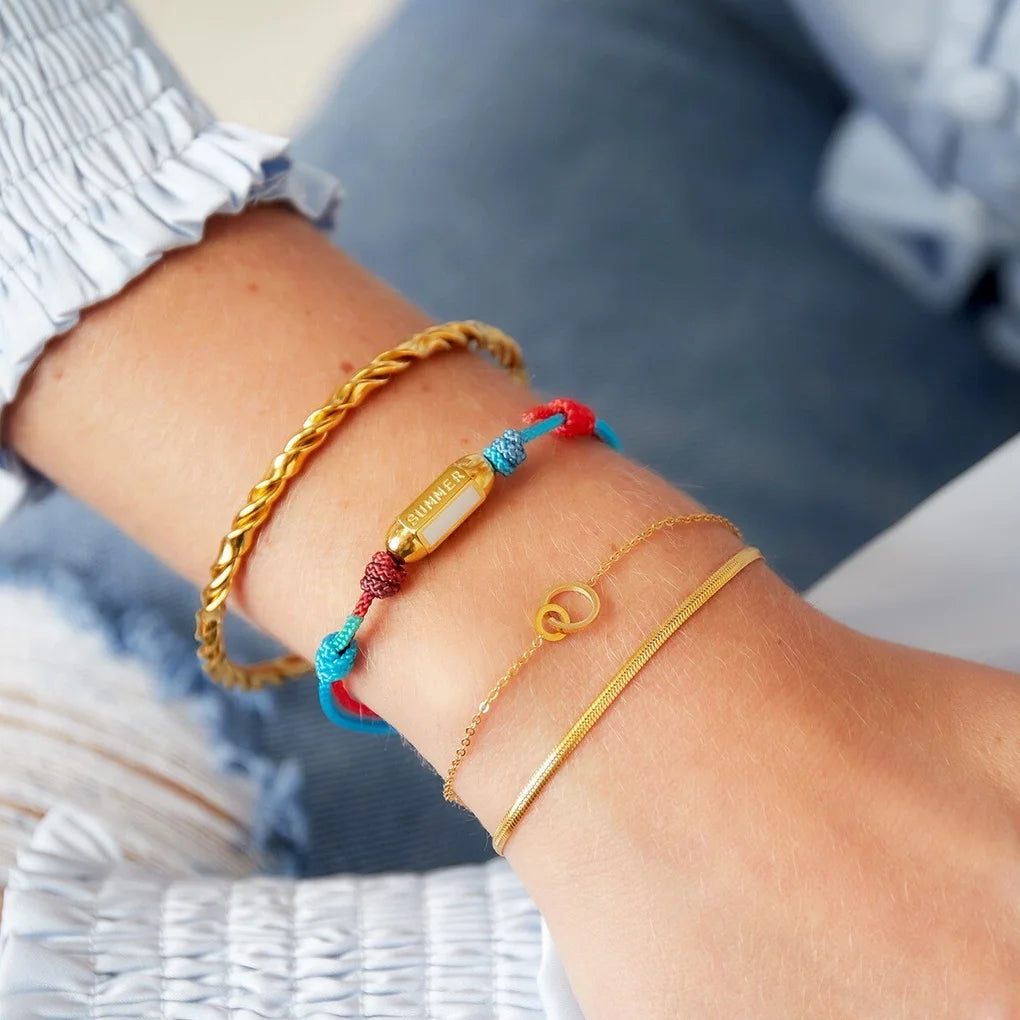 Double connect armband goud