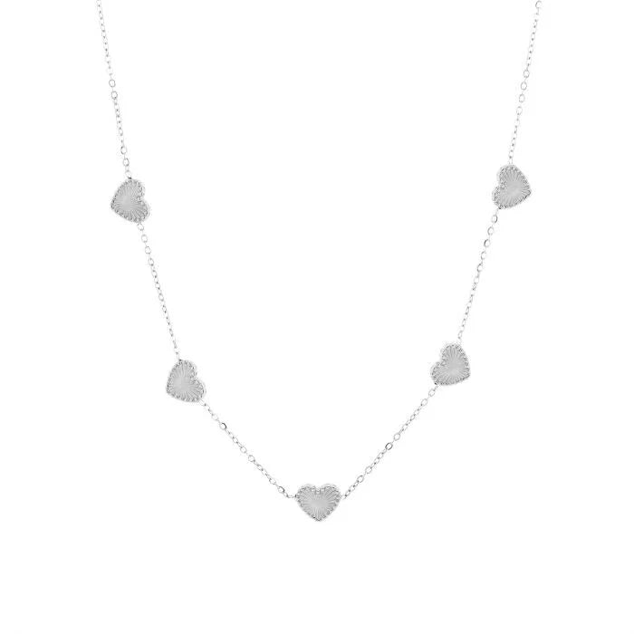Hartjes ketting zilver