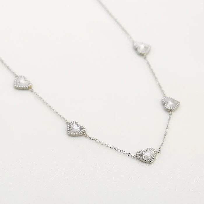 Hartjes ketting zilver