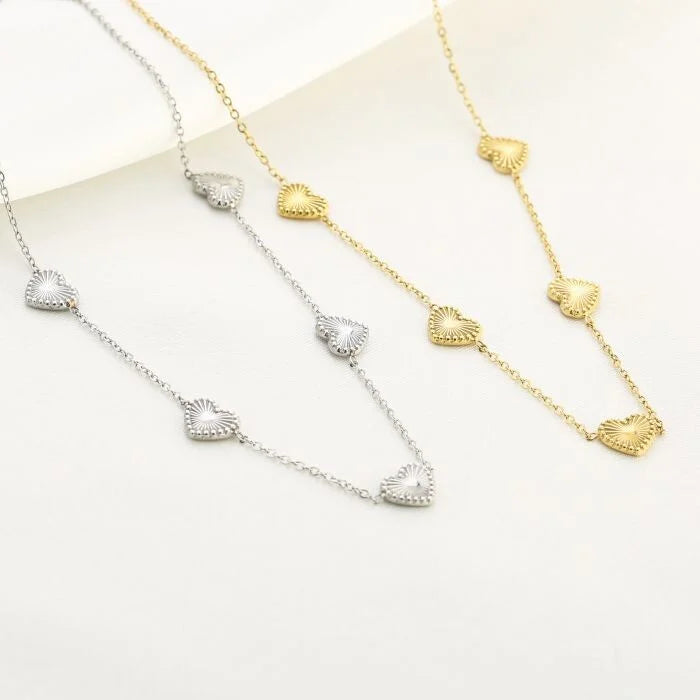 Hartjes ketting zilver
