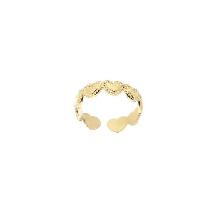 Multi heart ring goud