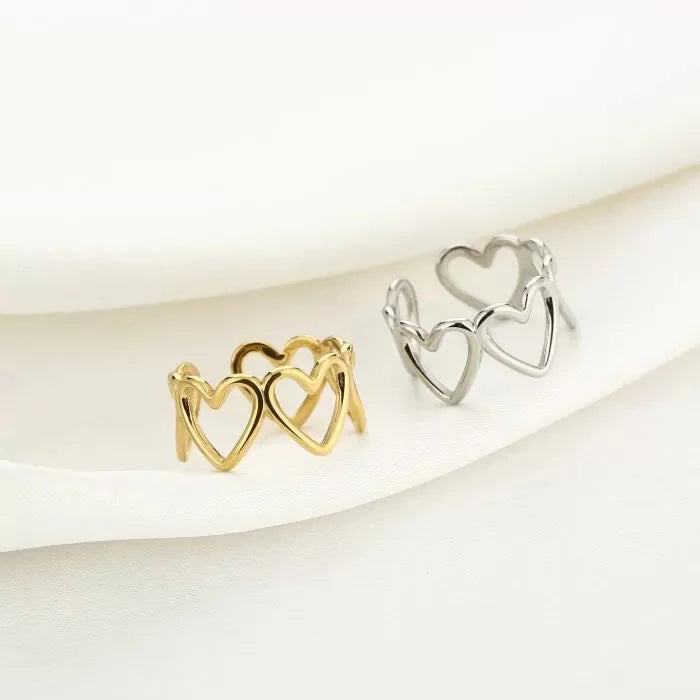 Open hartjes ring goud