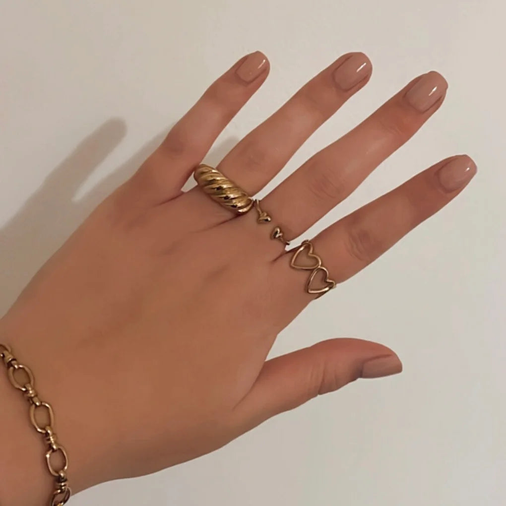 Open hartjes ring goud
