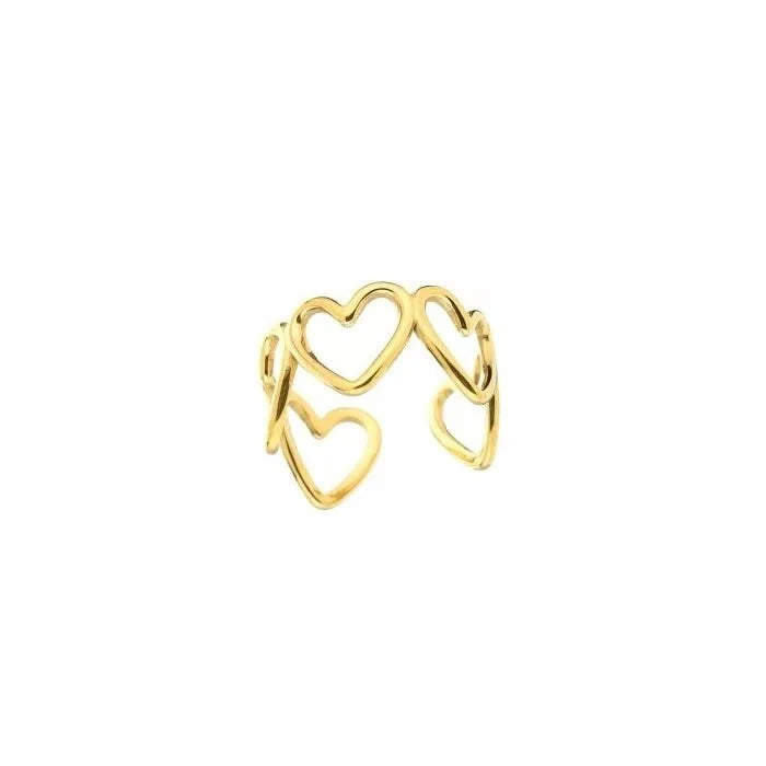 Open hartjes ring goud