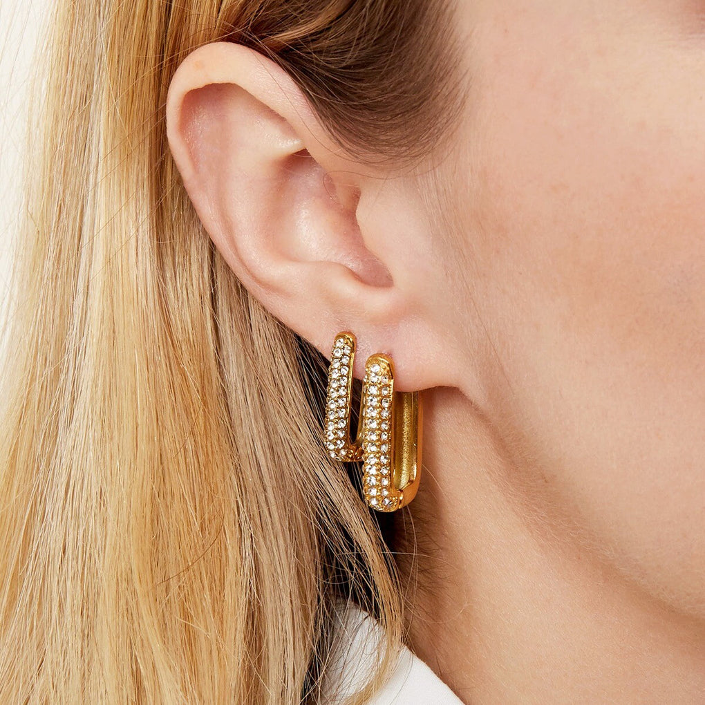 Shimmer spark oorbellen large goud