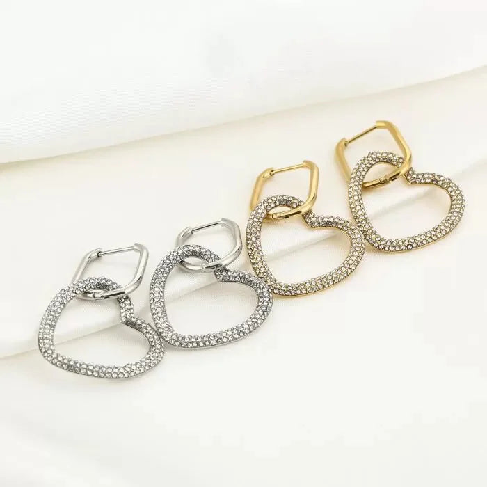 Shimmer heart oorbellen goud