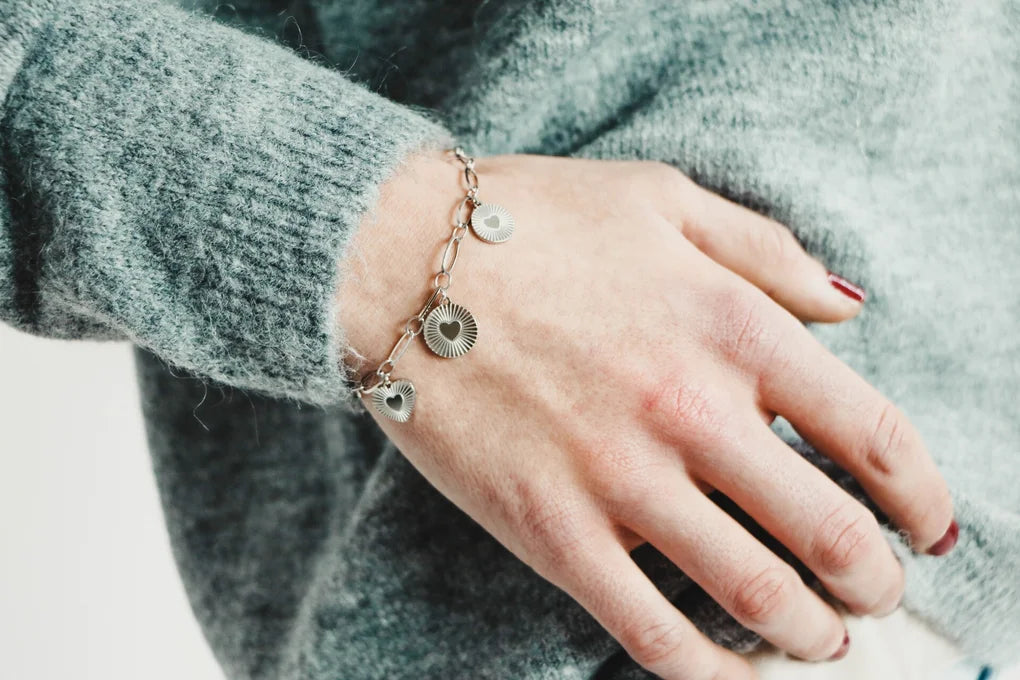 Trio heart armband zilver