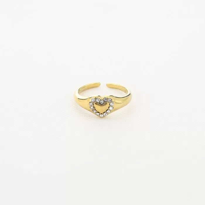 Diamond heart ring goud
