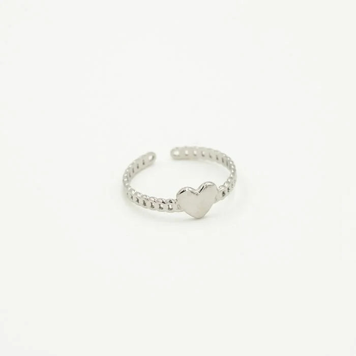 Chain heart ring zilver