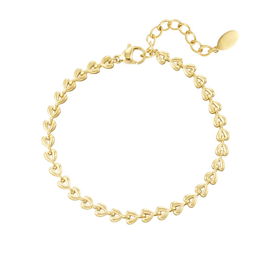 Little hearts armband goud