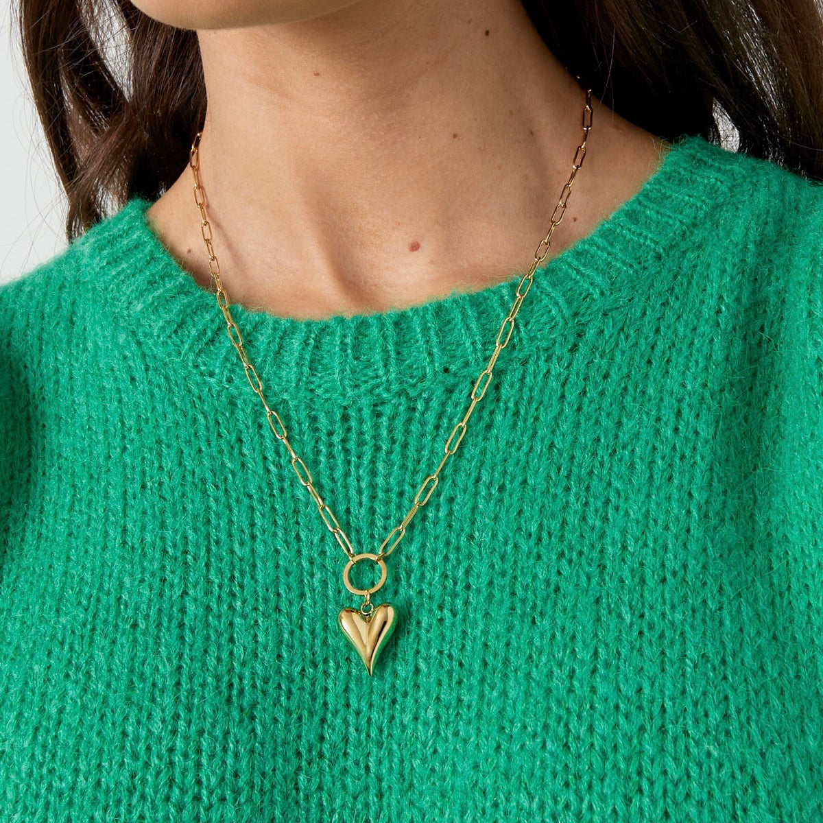 Favorite heart chain ketting goud