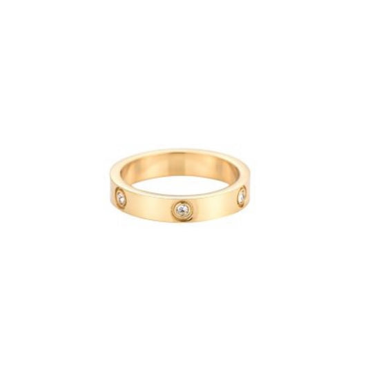 Diamond row ring goud