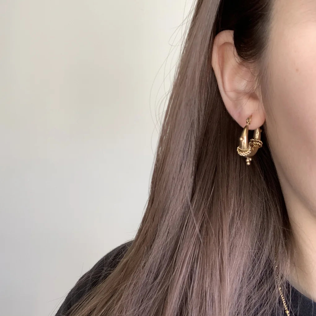 Chunky bali hoops goud