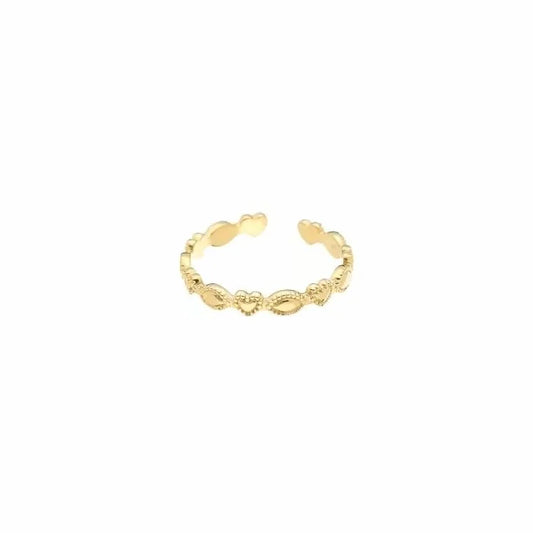 Detailed heart ring goud