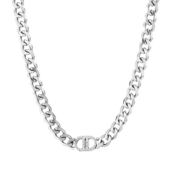 Diamond D chain ketting zilver