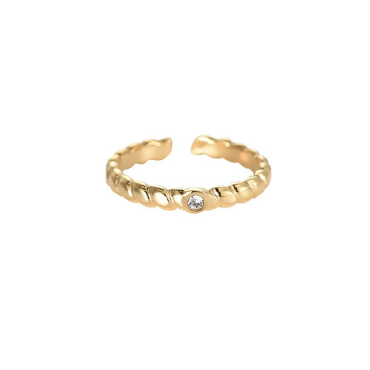 Diamond twist ring goud