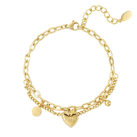 Double love armband goud