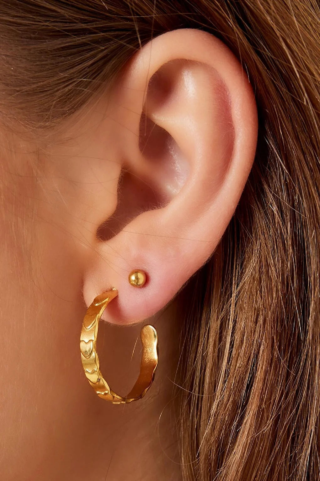 Hart motief oorbellen goud