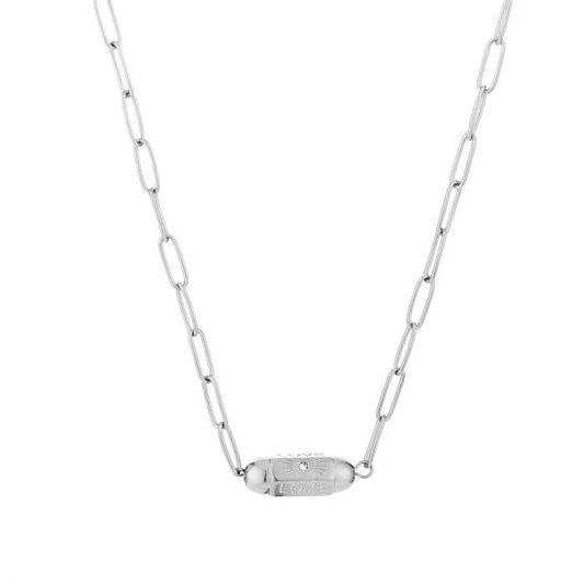 Love bedel ketting schakel zilver