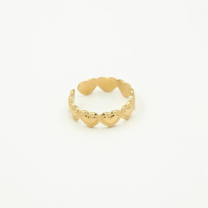 Multi heart ring goud