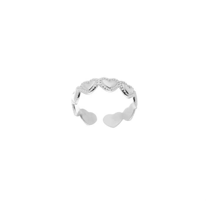Multi heart ring zilver