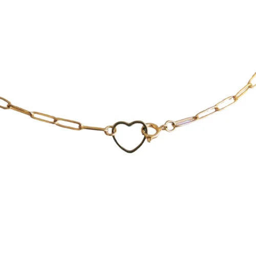 Open heart ketting goud