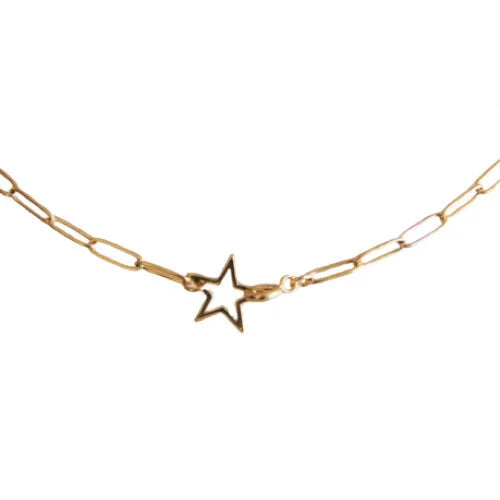 Open star ketting goud