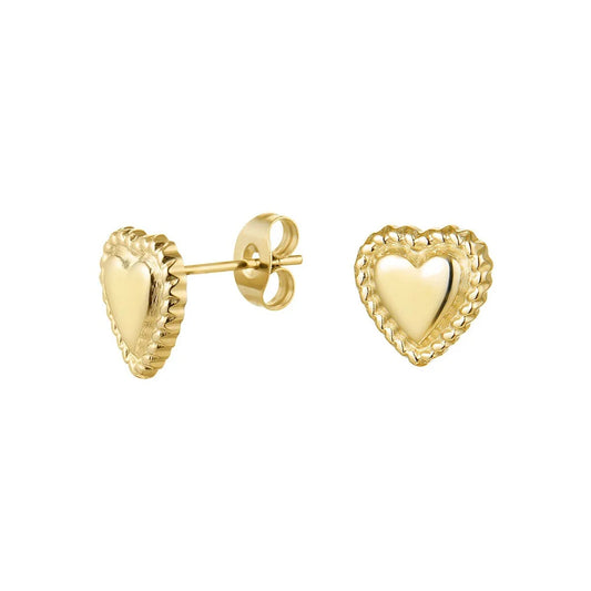 Pretty heart studs goud