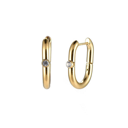 Single diamond hoops goud