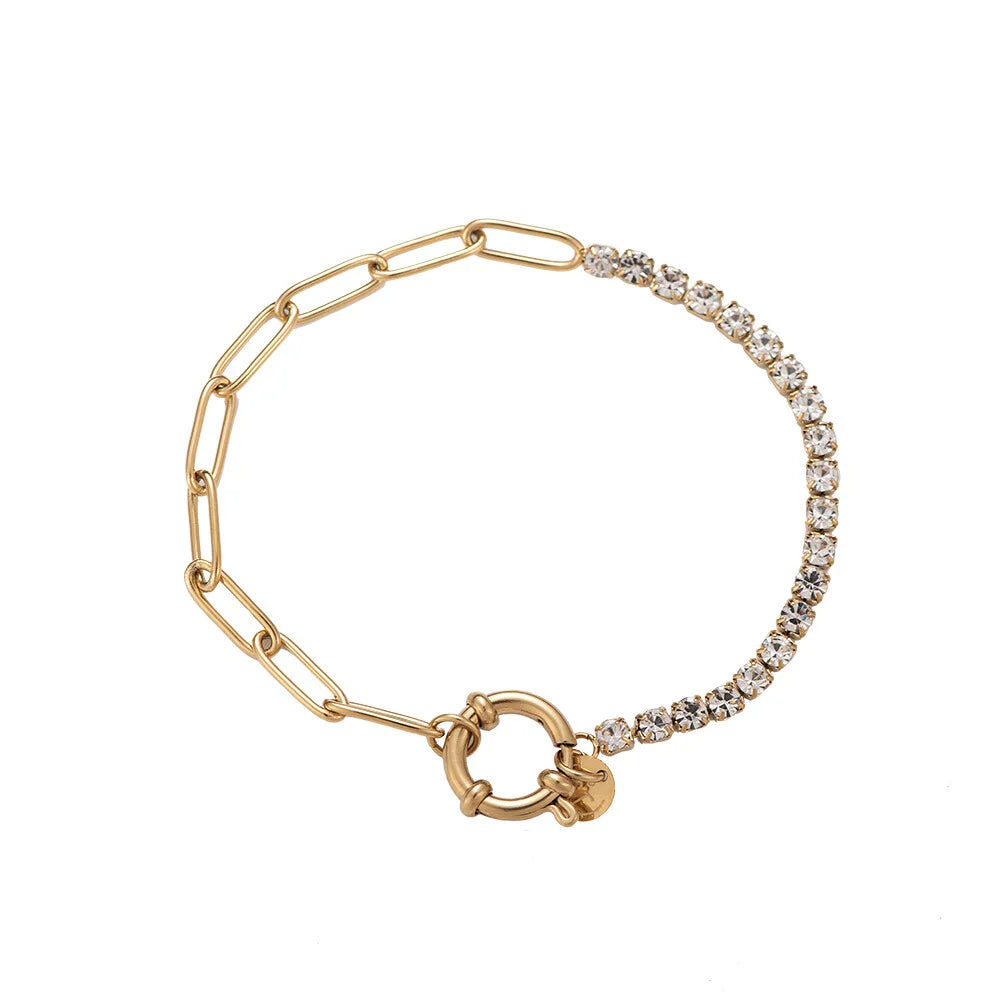 Tennis chain armband goud