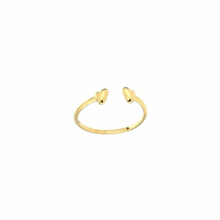 Two hearts ring goud
