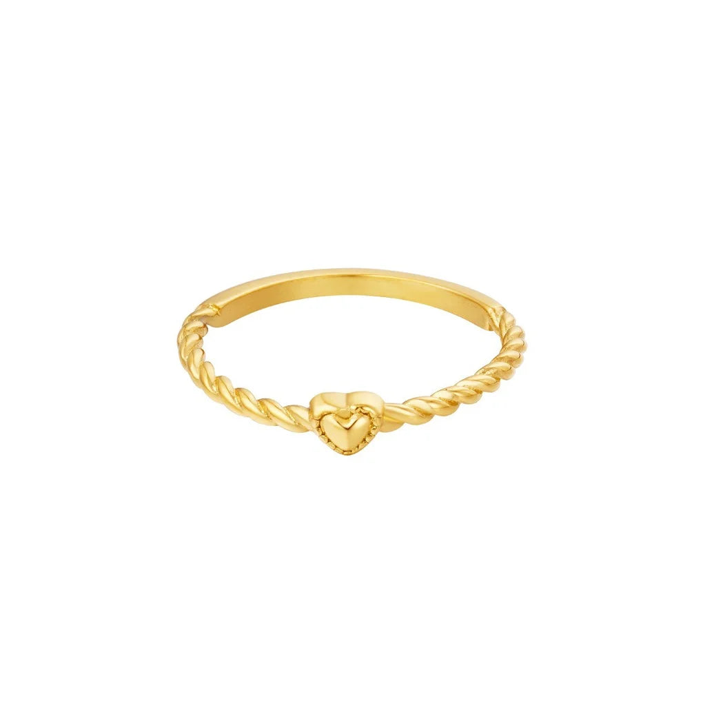 Twisted love ring goud