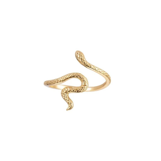 Whirling snake ring goud