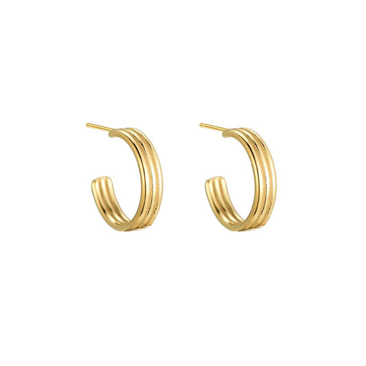 Small triple hoops goud