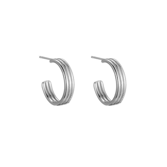 Small triple hoops zilver