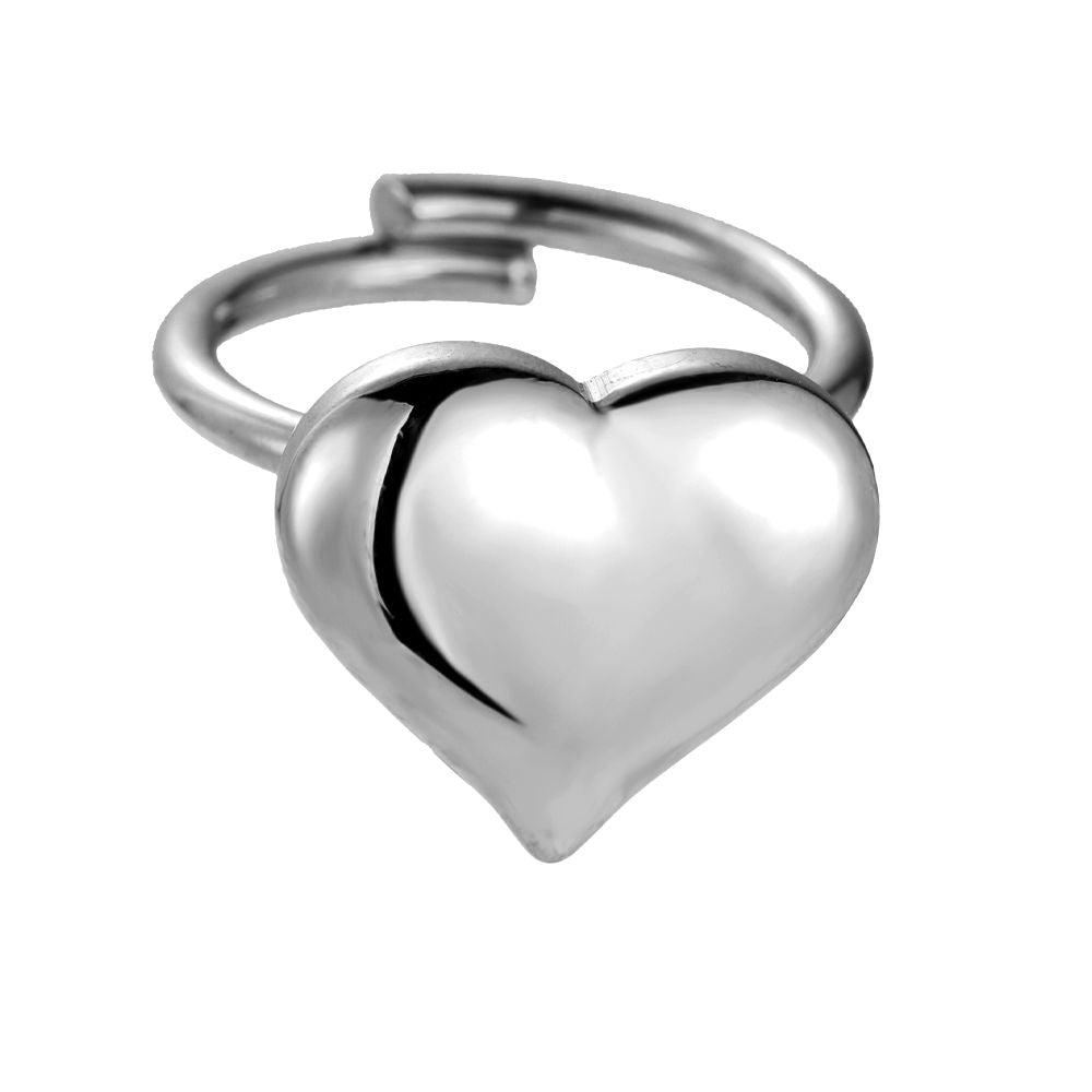 Statement heart ring zilver