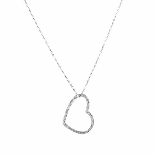 Ketting vallend hart zilver