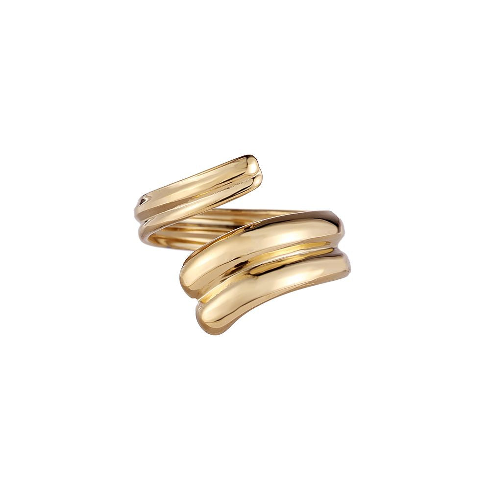 Twist spiral ring goud